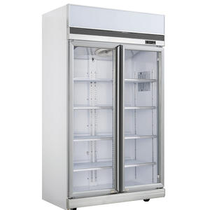 Hôtel <span class=keywords><strong>deux</strong></span> portes en verre bouteille bière refroidisseur commercial affichage boissons froides réfrigérateur vertical pour café - Product Image 1