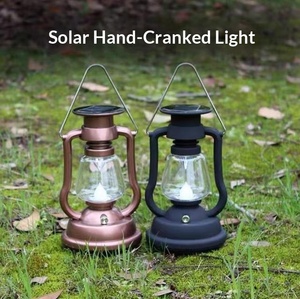LED Vintage Camping <b>Lantern</b> Portable Hand Crank Camp Light Outdoor Atmosphere Emergency Kerosene <b>Lamp</b> - Product Image 2