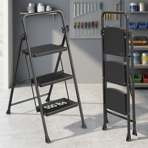 บันไดพับได้สำหรับใช้ในบ้าน รับน้ำหนักได้มาก ผลิตจากเหล็ก พกพาสะดวก - Product Image 3