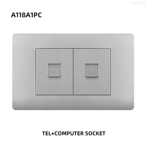 Enchufe de pared internacional eléctrico de doble puerto para red, teléfono y computadora, interruptor de pared para toma de corriente de computadora y teléfono. - Product Image 2
