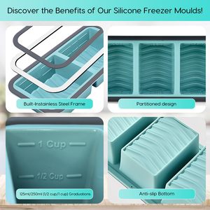 กล่องใส่อาหารซิลิโคนแบ่งช่องสำหรับแช่แข็ง พร้อมฝาปิด ขายดี - Product Image 2
