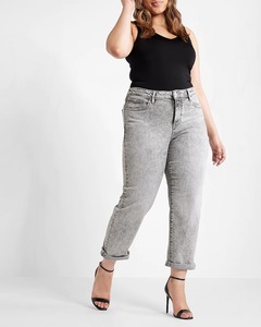 Pantalones casuales de alta calidad para mujer Jeans de mezclilla Boyfriend destruidos Tallas grandes Jeans ajustados <span class=keywords><strong>grises</strong></span> de tiro alto - Product Image 2
