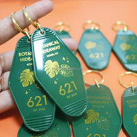 Kofei Pas Cher Personnalisé Gravé Or Argent Foiled Logo Vieux Rétro Vintage Tendance Chambre Hôtel Motel Porte-clés Promotionnel