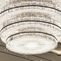 De luxe 6-Couche Ronde Grand Cristal Hall de L'hôtel Lustre