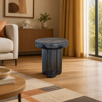 YOUTAI Meilleur prix Table basse moderne en verre trempé de haute qualité, coins arrondis, petite table à thé pour salon
