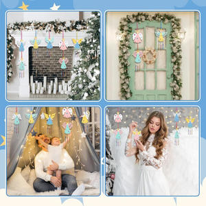 Ensemble de 12 carillons à vent de Pâques en peuplier non fini, motifs patte de chat, <span class=keywords><strong>maison</strong></span>, poisson, à colorier soi-même pour enfants, pour la décoration de la <span class=keywords><strong>maison</strong></span> - Product Image 6