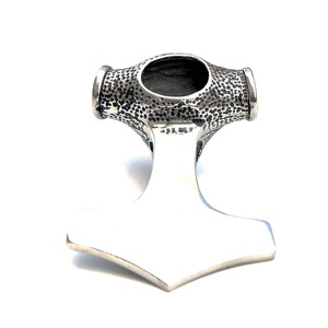 Wholesale 316L Stainless Steel Large Pendant Biker Men Nordic Viking Jewelry Gold Plated Thor Hammer Wolf's <b>Head</b> Religious <b>Style</b> - Product Image 5