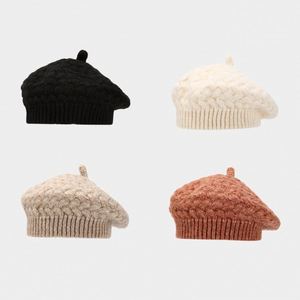 Nuevo Boina de Punto Estilo Japonés Vintage para Otoño e Invierno, Color Sólido, Elegante, para Mujer - Product Image 1