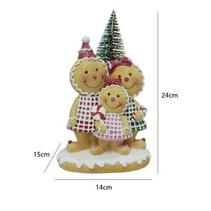 Décoration de Noël en résine de bonhomme en pain d'épices scintillant avec arbre de Noël - Product Image 6