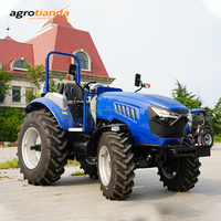 AGROTD Nuevo 75HP 4WD Tractor agrícola de 4 ruedas con remolque para la venta