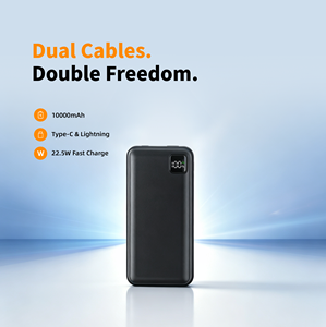 พาวเวอร์แบงค์ 22.5W 10000mAh พร้อมสายชาร์จในตัวคู่ รองรับการชาร์จเร็วทุกโปรโตคอล ใช้งานได้กับอุปกรณ์ทุกประเภท - Product Image 4