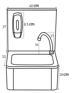 Xách tay thép không gỉ 201/304 rửa duy nhất lưu vực bồn rửa tường gắn kết với một lỗ đầu gối hoạt động cho công nghiệp nhà bếp bệnh viện - Product Image 3