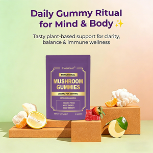 Complément Adaptogène en Gommes Bio Végétalien en Gros : Mélange de Crinière de Lion et de Champignons Reishi avec KSM-66 Ashwagandha en Sachet - Product Image 4