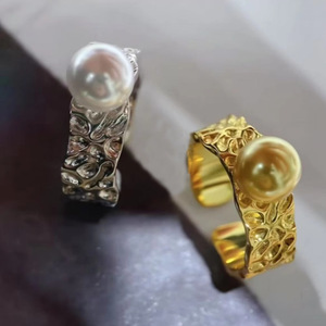 แหวนเงินแท้ S925 พร้อมฐานเปล่าสำหรับประดับมุก DIY รุ่น 10638 แหวนเพชรรูปดอกไม้ ขนาด 8-12 มม. ชุดเครื่องประดับเงินทรงกลม - Product Image 1