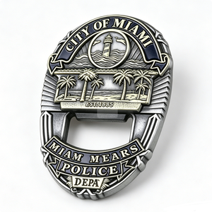 เหรียญเปิดขวดโลหะผสมสังกะสีเคลือบอ่อนลายประภาคารและต้นปาล์ม รูปทรงตามสั่ง ของที่ระลึกครบรอบ - Product Image 3