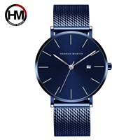 Montre pour homme personnalisée en cuir de vachette première couche, mouvement à quartz, style nordique Bauhaus, décontractée et professionnelle, étanche, boîtier en acrylique, verre minéral