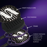 Raquette de padel en fibre de carbone 18K avec logo personnalisé, fabrication OEM, forme diamant, noyau en mousse EVA, vente en gros, stock en vrac