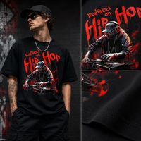 T-shirt graphique DJ Hip Hop surdimensionné en jersey 100 % coton 400 GSM personnalisé avec motif, streetwear épais, impression DTG, OEM ODM