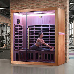 Sauna de Infrarrojos Lejanos para 2 Personas, de Madera de Hemlock, con Bluetooth y 15 Calentadores, 120V, Directo de Fábrica - Product Image 2