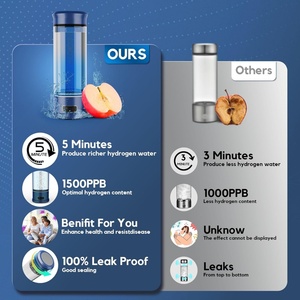 Bouteille d'eau intelligente portable 2025, bouteille d'eau hydrogénée SPE PEM, bouteille ionisée à l'hydrogène 400 ml, gobelet à eau riche en hydrogène pour la santé - Product Image 5