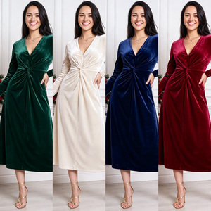 <span class=keywords><strong>Vestido</strong></span> de Fiesta de Terciopelo <span class=keywords><strong>Magenta</strong></span> de Lujo al por Mayor, con Cuello en V y Manga Larga, Elegante <span class=keywords><strong>Vestido</strong></span> de Noche <span class=keywords><strong>para</strong></span> Mujer, Personalizable - Product Image 6