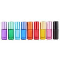 Bouteilles à bille en verre givré personnalisées, couleur arc-en-ciel, 5 ml, 10 ml, écologiques, pour huiles essentielles, avec sérigraphie, emballage cosmétique vide