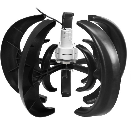 Zixi JLS 500W Vertical Wind Turbine Generator 5 Blade Nylon Fiber 0.9m Rotor Diameter 12V/24V Home Use