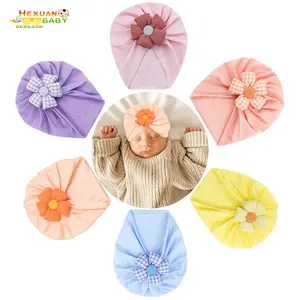 Gorro para bebê, chapéu turbante para cabelo, acessórios de algodão