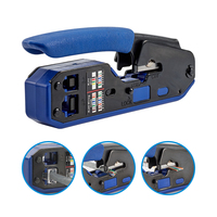 Kit d'outils de sertissage RJ45 RJ11 RJ12, dénudeur de fils manuel en acier, coupe-câbles pour câbles LAN Ethernet et téléphoniques, avec boîte