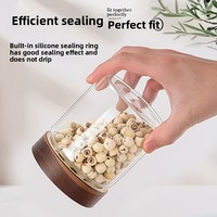 Pot de rangement pour grains de café de style minimaliste moderne, en verre de qualité alimentaire avec couvercle en bois, récipient hermétique pour café en poudre, thé, Chine