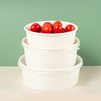 Gobelets et bols en papier jetables écologiques de qualité supérieure avec impression dorée, imperméables et durables pour biscuits, salades et collations