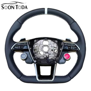 Volante Deportivo Clásico de Cuero con Botón de Encendido/Apagado para Audi RS A6 C7 2017 A4 B9.5 S5 <span class=keywords><strong>A1</strong></span> B8 SQ5 B7 <span class=keywords><strong>2022</strong></span> A3 8Y S3 A3 8V - Product Image 1