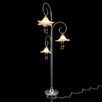 Lampu Lantai LED Magnolia Romantis Akrilik Besi Bentuk Bunga Lampu Listrik Berkabel AC 110V 220V Dekorasi Pernikahan