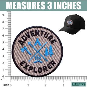 Patch brodé Adventure Explorer de 3 pouces, thermocollant ou à coudre, pour sacs et accessoires de voyage - Product Image 3