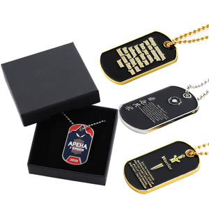 Pulsera personalizada de fábrica, collar de etiquetas de perro para grabado, gota de aceite, esmalte suave, mano, pulsera de aleación de acero inoxidable, conjunto de collar - Product Image 1