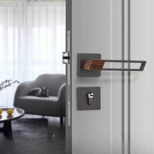 Poignée de porte de chambre moderne et minimaliste en alliage de zinc, serrure de porte silencieuse <span class=keywords><strong>à</strong></span> installation facile pour la maison, le bureau et <span class=keywords><strong>l</strong></span>'appartement - Product Image 4