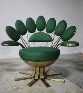Tapicería de lujo Azul Moderno Diseño único Estilo europeo Forma de pavo real Animal Ocio Sofá <span class=keywords><strong>Silla</strong></span> Sala de estar Comedor - Product Image 4