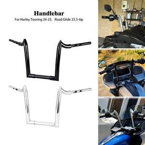 แฮนด์มอเตอร์<span class=keywords><strong>ไซ</strong></span><span class=keywords><strong>ค์</strong></span>แบบ Meathook Ape สำหรับ Harley Road Glide Touring FLTRX FLTRXS ปี 2023.5-2025 <span class=keywords><strong>สี</strong></span>ดำเงาโครเมียม พร้อมระบบเดินสายภายใน - Product Image 1