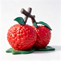 Sculpture en résine de litchi, statue de fruit de litchi avec branche et feuilles, taille et couleur personnalisées, décoration pour la maison, le bureau, le jardin, le parc, le centre commercial