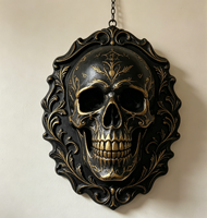 Nouvelle figurine squelette de pirate en résine peinte à la main, réaliste, pour Halloween, sculpture d'os de pirate pour maison hantée, artisanat pour une ambiance festive