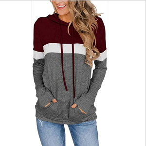 Sweat-shirt à capuche décontracté ample personnalisé en gros, nouvelle collection, couleurs contrastées - Product Image 6