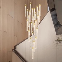 Lampes modernes personnalisées goutte de pluie hôtel lustre plafonnier à vendre lustre en verre soufflé à la main lustres d'escalier