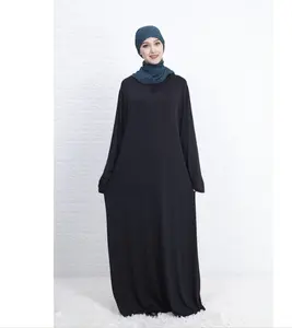 Исламская одежда Дубай абайя мусульманское женское длинное платье цзилбаб кафтан арабский халат Макси простая молитвенная одежда YMY130