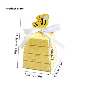 Scatole di caramelle per api da miele all'ingrosso con nastro per Baby Shower Party bomboniere feste di primo compleanno cioccolato regalo di imballaggio - Product Image 3