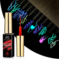 AS 12 couleurs brillent dans l'obscurité Liner Nail Art Set OEM Private Label Luminous Neon Vernis Gel Vernis à ongles