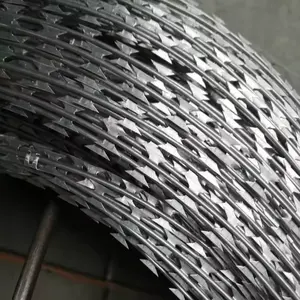 Fio de barbear galvanizado por atacado de fábrica confiável e fio de concertina de aço inoxidável para proteção de segurança