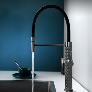 Rubinetto da <span class=keywords><strong>Cucina</strong></span> Moderno Europeo in Ottone con Maniglia Singola, <span class=keywords><strong>Miscelatore</strong></span> Girevole a 360 Gradi con Doccetta Estraibile, Valvola in Ceramica, per Uso Alberghiero - Product Image 4