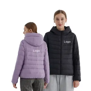 Chaqueta de plumón ultraligera para mujer, chaqueta ligera con capucha, ropa de invierno para exteriores