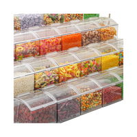 Transparent PP affichage distributeur de nourriture conteneur de stockage scellé distributeur de céréales bac à légumes pour grains noix autres aliments boîte de stockage
