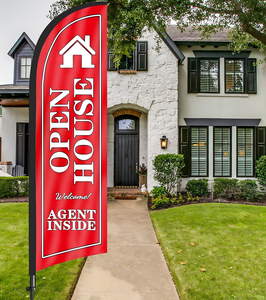 Paquete de 2 Banderas de Inmobiliaria, Letreros de Apertura, Pancarta, Bandera de Pluma <span class=keywords><strong>para</strong></span> Agentes Inmobiliarios - Product Image 3